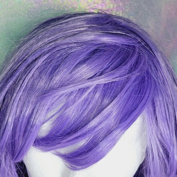 Purple Synthetic Wig w/ Bangs - Picture 3 of 8